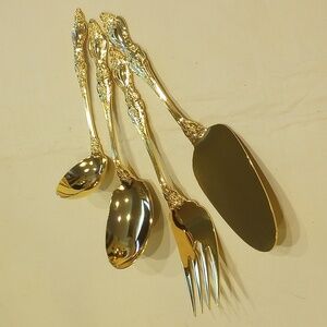 Vintage Royal Sealy Gold Plated 4 pc Hostess Set